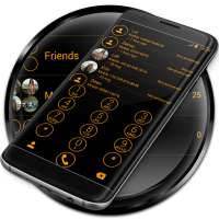 Dialer Circle BlackOrange Skin on 9Apps