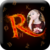 Fire Text Photo Frame icon