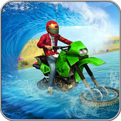 Beach Water Surfer Motorcycle Racing icon