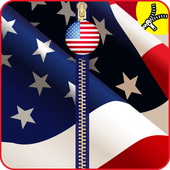 USA Flag Zipper Lock Screen icon