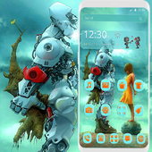 Robot Romantic Love Girl Theme icon