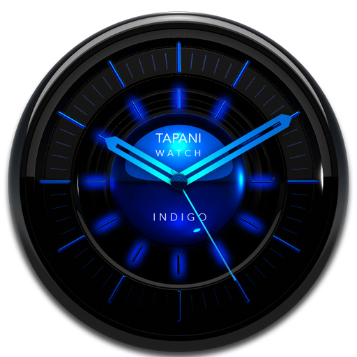 INDIGO Designer Clock Widget black blue glow icon