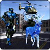 US Police Robot Deer Transform Helicopter icon