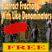 Subtract Fractions Like Denom icon