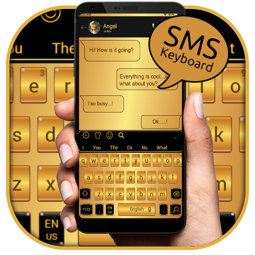 Beautiful SMS Gold Keyboard Theme icon