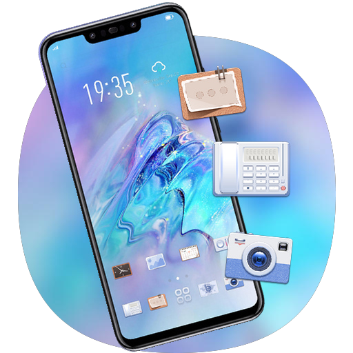 ikon Biru Kristal Tema Infinix Hot S4 Launcher