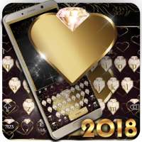 Luxury Gold Heart Diamond Keyboard