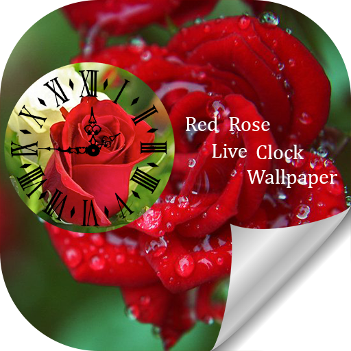 Red Rose Clock Live Wallpaper icon