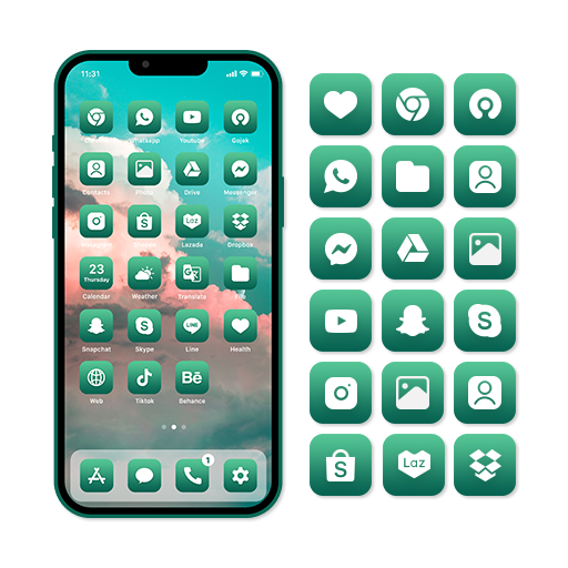 Wow Green Theme  - Icon Pack icon