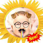 Funny face-snap photo icon