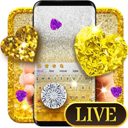 3D Gold Glitter Keyboard icon