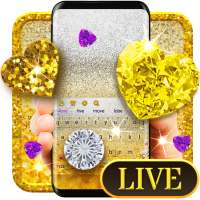 3D Gold Glitter Keyboard