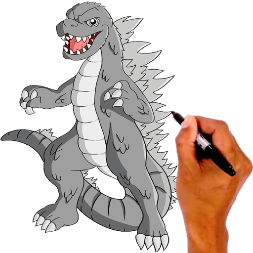 How to draw Godzilla monsters icon