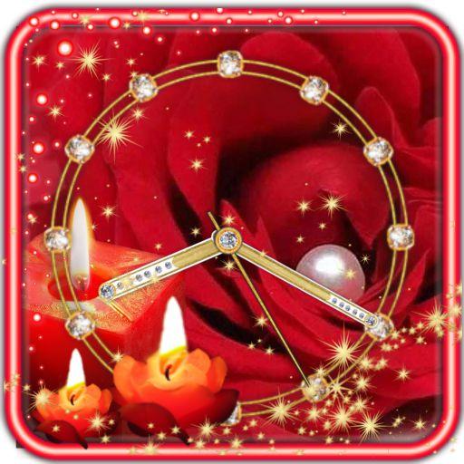 Roses Red Clock Live Wallpaper icon