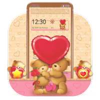 Love Heart Teddy Bear Couple Theme