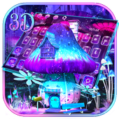 3D Neon Mushroom Keyboard Theme icon