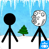 Stickman face and troll icon