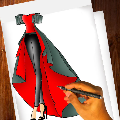 how to draw dress gown -cómo dibujar tela أيقونة