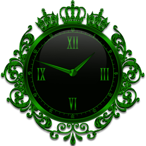 Green Crown Clock Widget icon