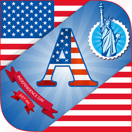 4th July DP Maker : American Flag Theme Alphabet أيقونة