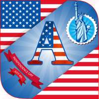 4th July DP Maker : American Flag Theme Alphabet on 9Apps