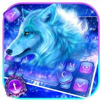 Cyan Neon Wolf Keyboard on 9Apps