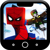 Craft build spider explore block sky city map icon