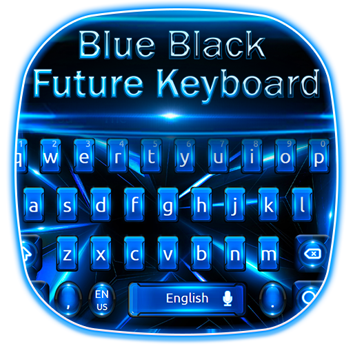 Blau Schwarz Zukunft Tastatur icon