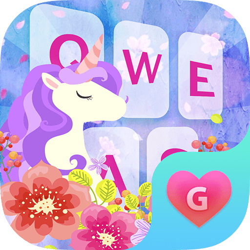 Flower Unicorn Galaxy Keyboard Theme for Girls icon