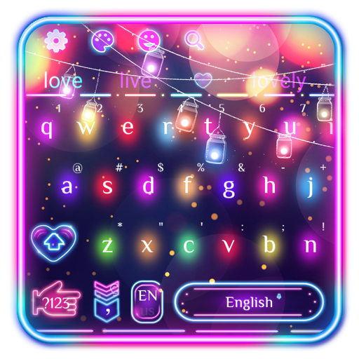 Sparkle Neon Lights  keyboard Theme icon
