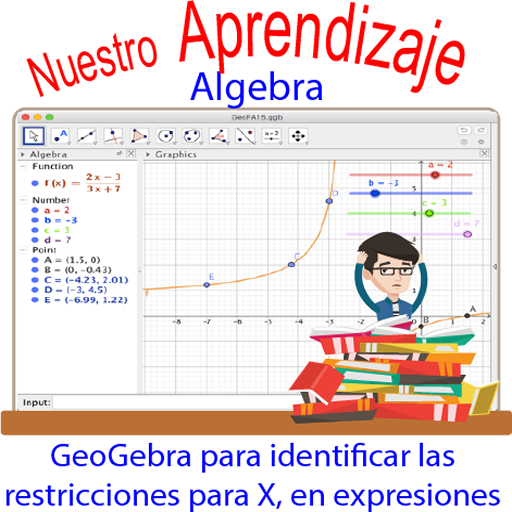 GeoGebra restricción de X expresion fraccionaria icon