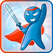 Crazy stickman time icon