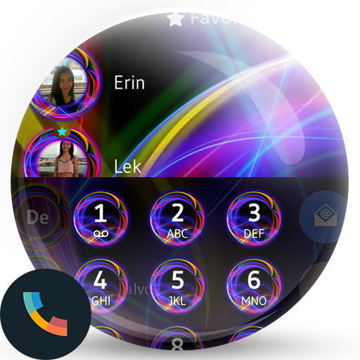 ikon Neon Abstract Phone Dial Theme