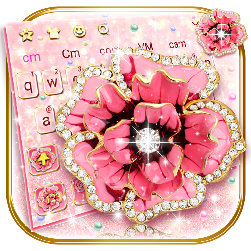 وردي بريق زهرة لوحة المفاتيح أيقونة