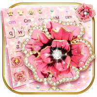 Pink Glitter Flower Keyboard on 9Apps