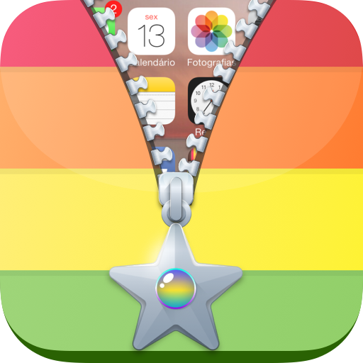 Cute Star Zipper screen lock wallpaper, phone lock icon