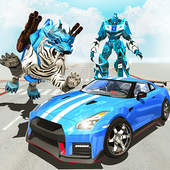 White Tiger Robot Car - US Police Transform Robot icon