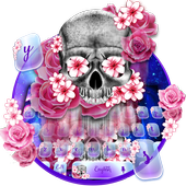 Pink Flower Skull Keyboard icon