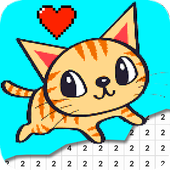 Cat Coloring By Number - Pixel Art icon