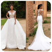 Mermaid wedding gown icon