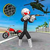 Black Spider Stickman Mafia Crime Rope Hero 2019 icon