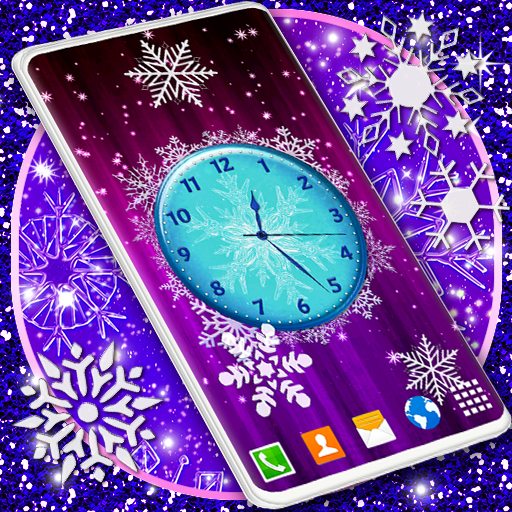 Frozen Winter Analog Clock icon