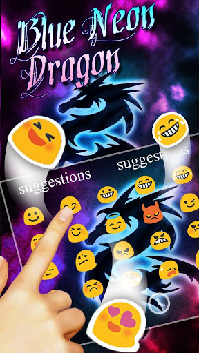 Blue Neon Dragon Keyboard screenshot 4