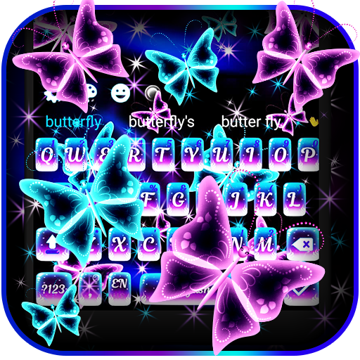 Neon Butterfly Keyboard thema icon