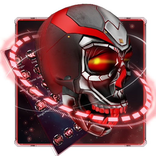 Red tech hell skull theme icon