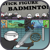 Stick figure badminton: Stickman 2 players y8 icon
