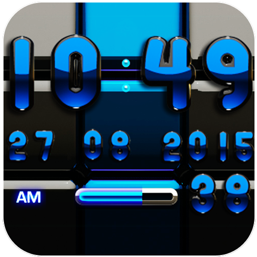 DIgi Clock Black Blue widget icon