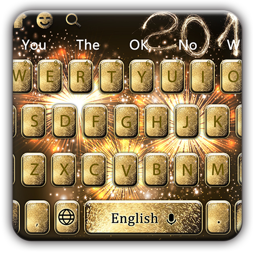 New Year Fireworks Gold 2019 Keyboard Theme أيقونة