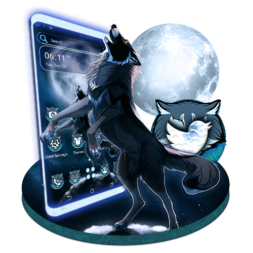 Moon Wolf Launcher Theme icon
