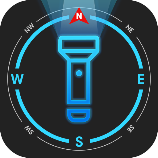 Flashlight Compass with Sounds أيقونة